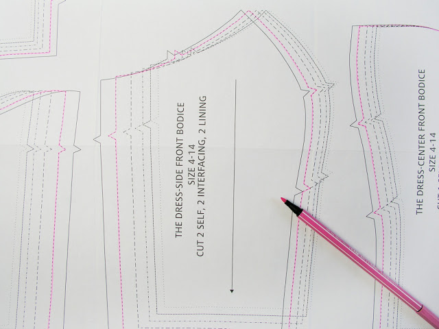 remarcaje en el patrón original